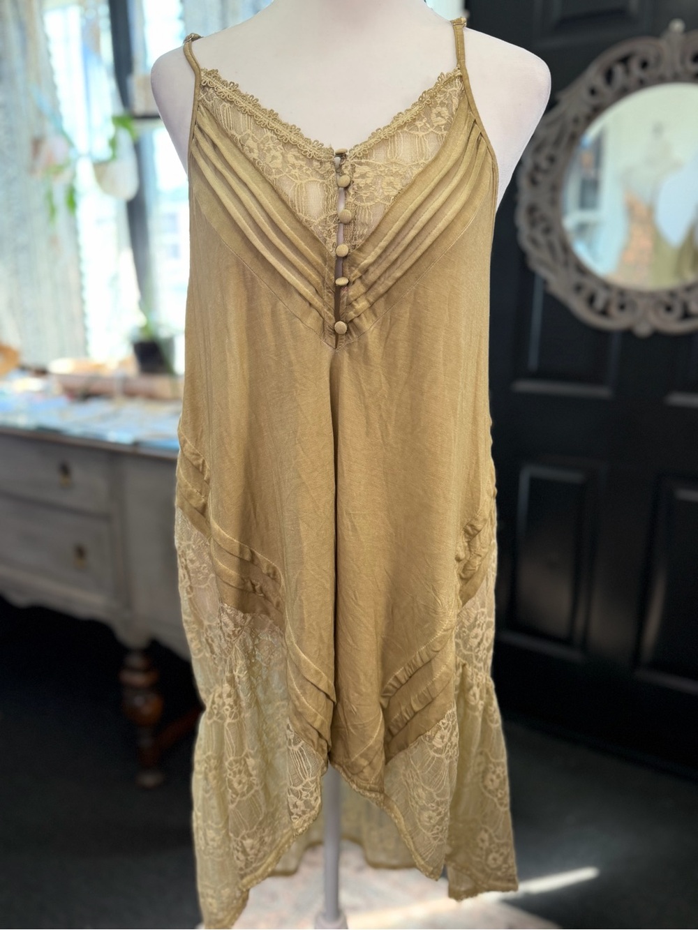 POL Gold Lace-Trim Slip